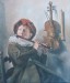 Chlapec s flétnou 1996 olej na plátně 100 x 85
